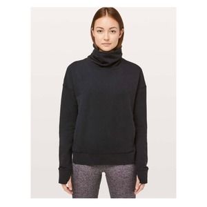 Lululemon Go Forward Black Turtleneck Cowlneck Pullover Sweater Sweatshirt Sz 4
